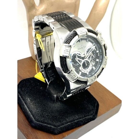Invicta Men's Watch 29569 Bolt Quartz Chronograph Silver Black Steel 50mm Case - Picture 15 of 15
